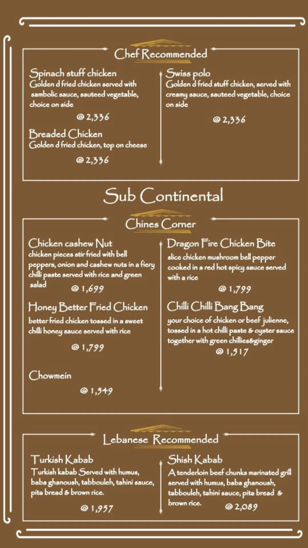 Kallisto Menu 10