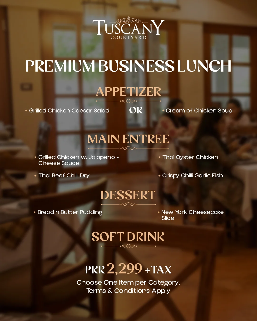Tuscany Courtyard Business Lunch Menu