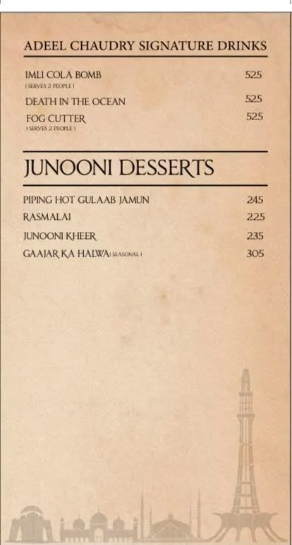 Junoon Restaurant Menu 4