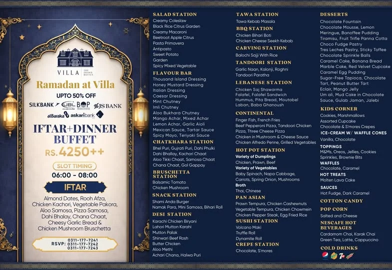 Villa the grand Buffet Ramadan Iftar Buffet