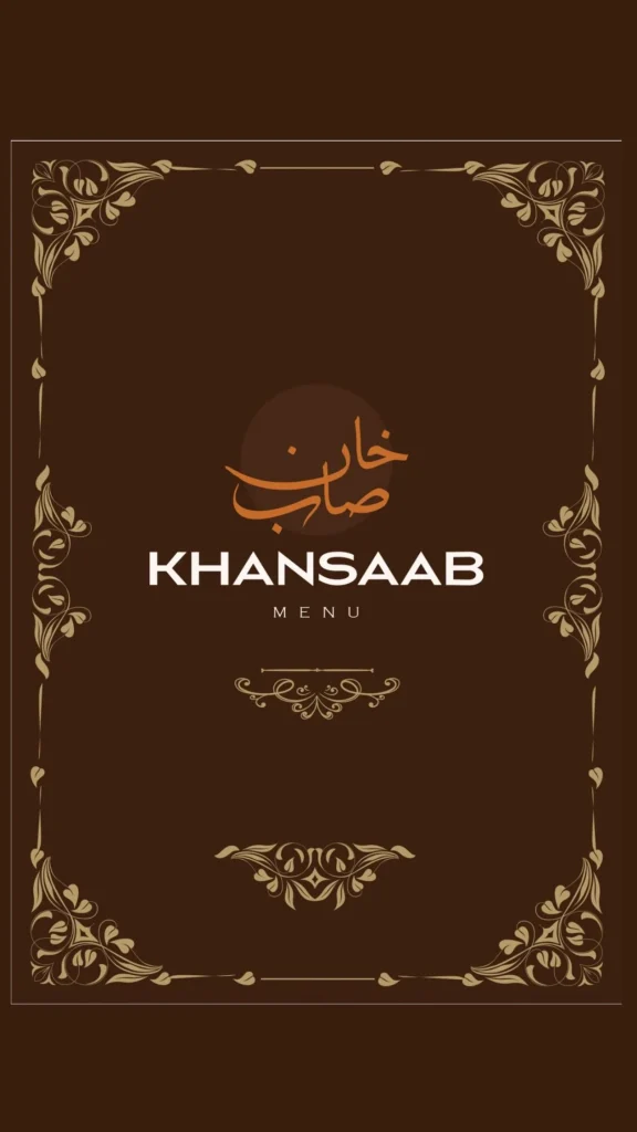 Khan Sahab Restaurant Menu 1