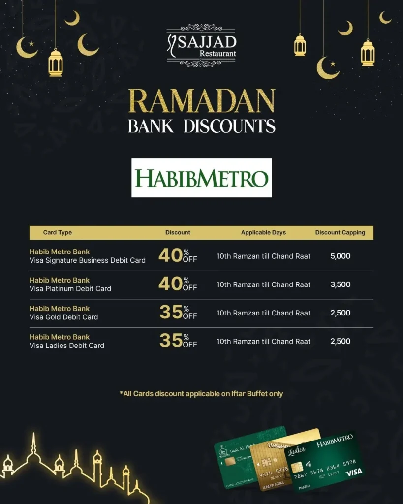 Sajjad Restaurant Discount Habib Metro