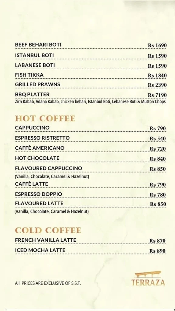 Terraza Karachi Menu 11