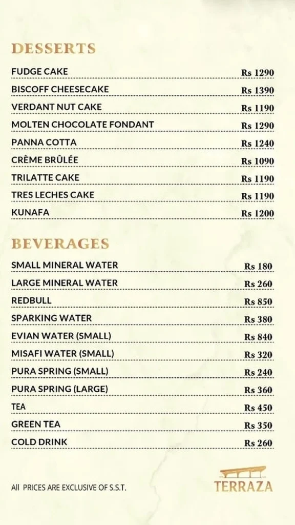 Terraza Karachi Menu 12