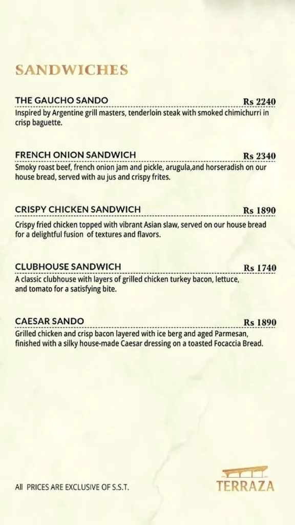 Terraza Karachi Menu 7