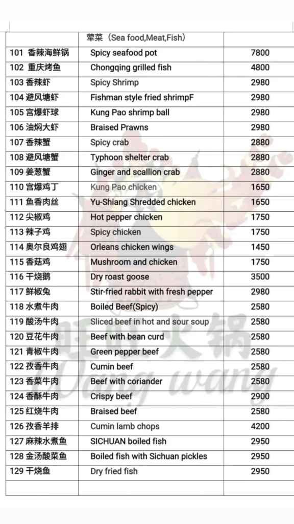 Wang Wang Menu 2